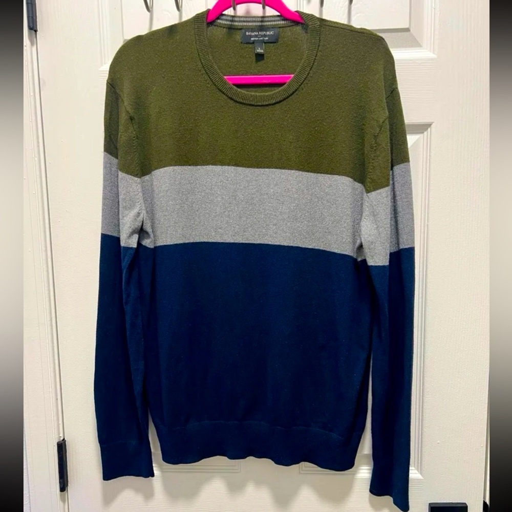 Banana Republic Premium Luxe Yarn Color-block Sweater Men’s Size Large